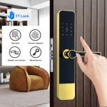 Apartment Light Gold TTLock Digital Door Lock Biometric Intelligent Smart Door