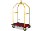 Stainless Steel Chrome / Brass Finish Hotel Luggage Trolley / Rolling Baggage