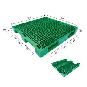 China Green 4 Way Heavy Duty Plastic Pallet Warehouse Use Nestable wholesale