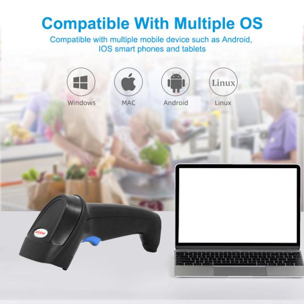 Handheld 2D Wired Barcode Scanner Gun With USB Or RS232 Interface