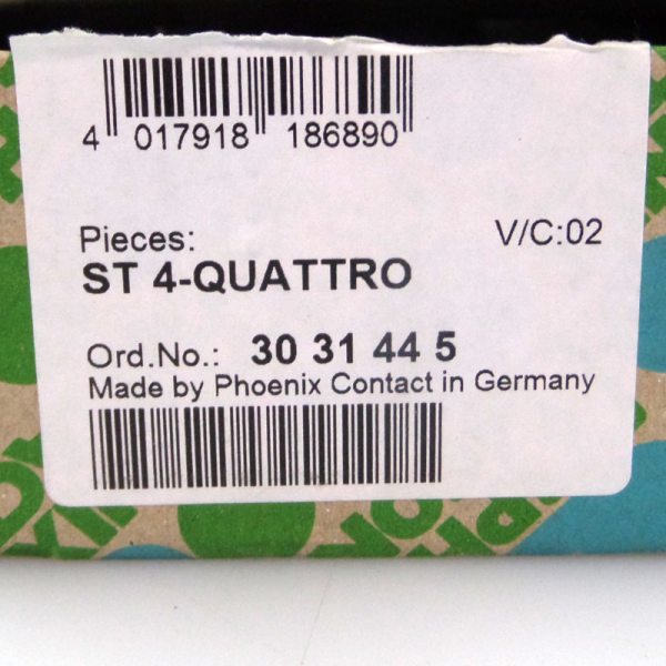 ST 4-QUATTRO Phoenix 3031445 Feed Through Terminal Block Multi Conductor