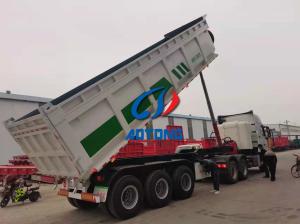 China 30T-60T Mechanical Suspension Self Discharge Dumping Truck Semi Trailer To Carry Gravels wholesale