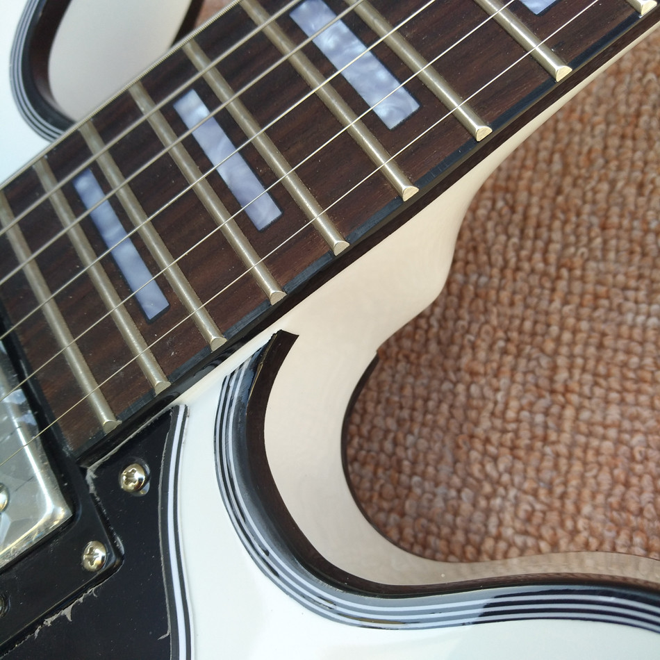 High quality hollow body jazz electric guitar, rosewood fingerboard black binding electric guitar, free shipping