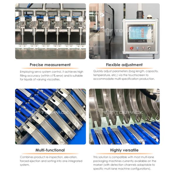 Multi-Function Automatic 4 Lane 6 Lane Multi-lanes Granule Coffee Milk Tea Powder Sachet Packaging Machine