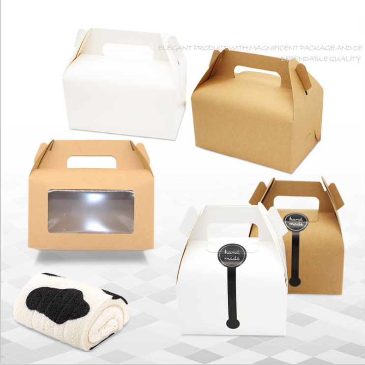 Custom Printing Folding Paper Sweet Box Cake Packing With Handle
