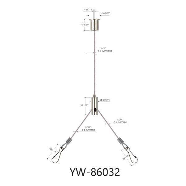 Led Panel Light Y Type Cable Hanging Kit With Hooks YW-86032