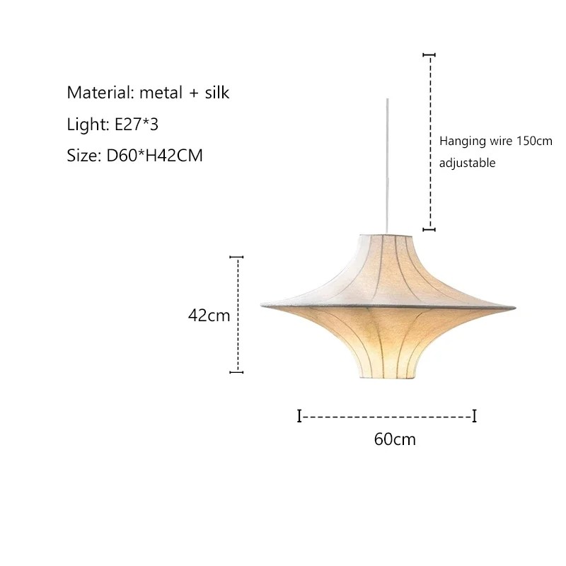 Modern Silk Led Pendant Lights For Living Room Nordic Wabi Sabi Light(WH-AP-579)