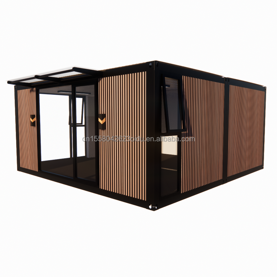 Flat Top Container Prefabrication Studio Imitation Wood PVC Wall Panel for Affordable Family Residence in 20ft or 40ft Sizes