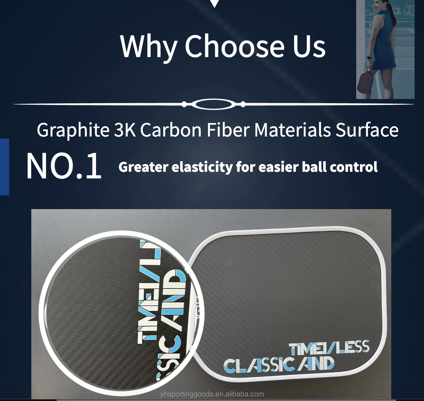 16mm Thickness Gen 3 Graphite 3K Carbon Fiber Pickleball Paddle with Friction Surface