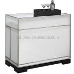 Modern 2 Door Crystal Mirrored Buffet Cabinet Rolling Bar OEM