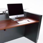 Modern Minimalist Wood Reception Desk With Dark Front Panels Office Hotel