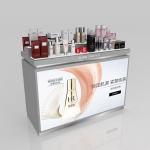 Store Rack Grey Wooden Boutique Edge Cabinet With Led Lights For Branded Shop