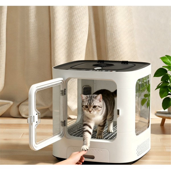 Portable Automatic Eco-Friendly Pet Drying Box Plastic ABS Transparent Door Temperature Control Ventilated Design Quiet