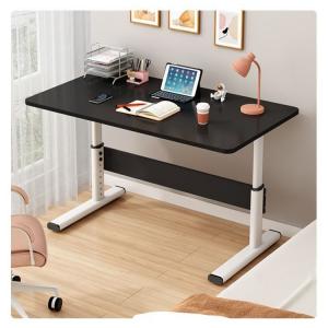 China Manual Height Adjustable Office Furniture Black White Wooden Standing Desk for Workshop wholesale