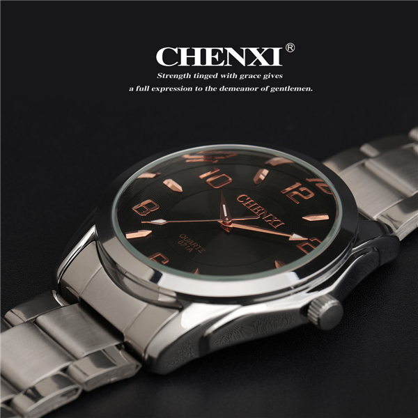 Stainless Steel Wrist Watch Quartz Gold Watches CHENXI Branding Watches Men Fashion Watch