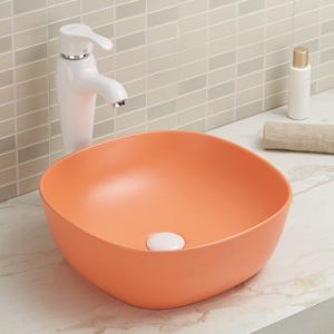 China 19x19 12x12 Round Drop In Bathroom Sink Basin Rustic Orange Red White Grey wholesale