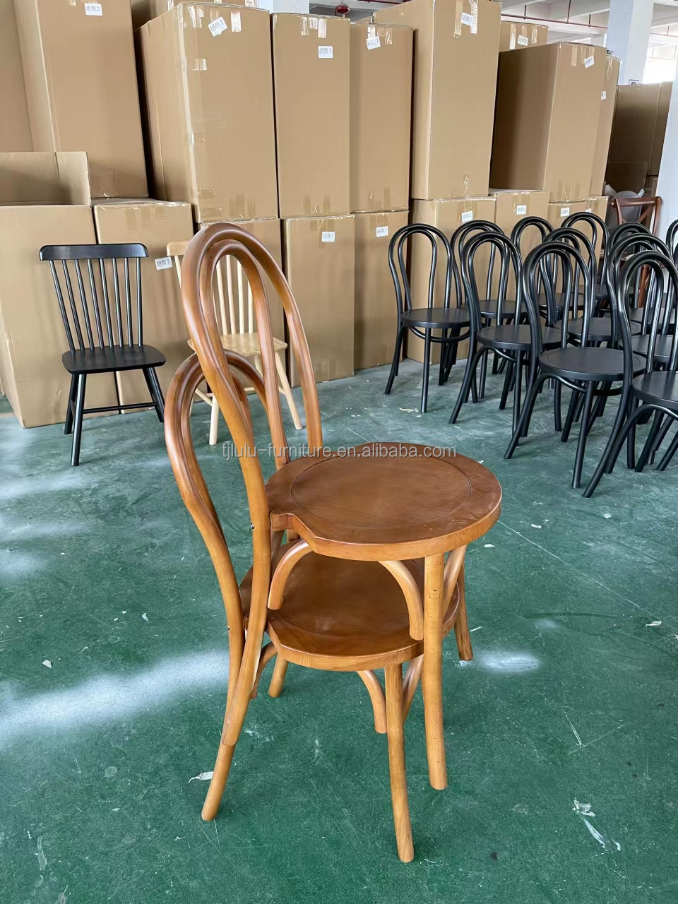 Stackable Wood Chair with 100KG Weight Limit Modern Furniture Restaurant Natual Stacked Rattan Dining Chairs