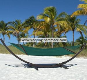 China Extra Large Bow Green Caribbean Style Hammock Outdoor Portable , Heavy Duty Rope Hammock wholesale