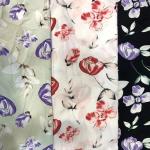 Breathable 100 Polyester Chiffon Fabric 100gsm Woven Floral Fabric For Garment