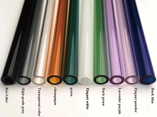Colored Straight Glass Drinking Straws , High Borosilicate Glass Straws