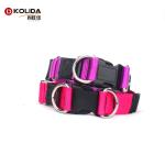Pink Color Nature Nylon Dog Collars For Dog Training Outdoor All Seasons