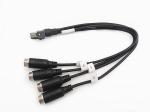 Black 28AWG 0.3 Meter 4PIN Aviation Connector Cable