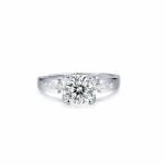 925 Sterling Silver Bridal Moissanite Engagement Ring Set 1 Carat