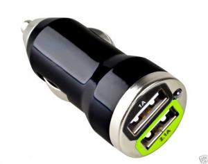 China Bullet type MINI Dual USB 2Port Car Charger for iPhone 5S 5 4S 4 IPODS Galaxy S4 3 NOTE 3 wholesale
