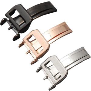 China ROHS Stainless Steel Watch Buckle , 20mm Leather Strap Butterfly Clasp on sale