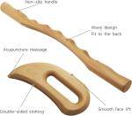 2 PCS Wooden Gua Sha Massage Tools Wood Therapy Massage Kit for Lymphatic