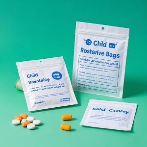 China Tamper Evident Child Resistant Pouches Flat Bottom Zipper For Medicine wholesale