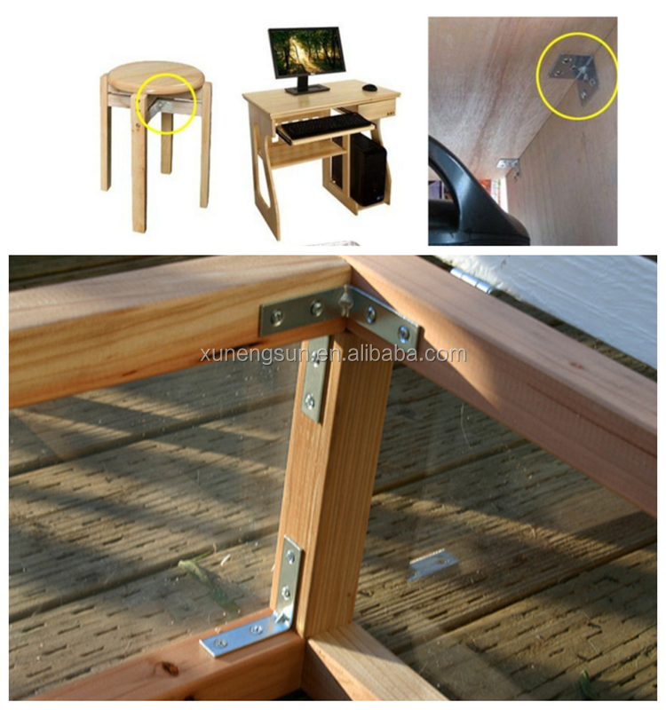 ISO9001 Rohs CE Stamping Parts Black Metal L Flat Shape Mounting Bracket for Furniture
