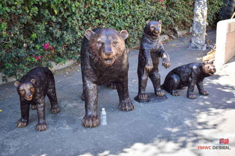 Life-Size Bronze Bear Sculpture Custom Metal Animal Statues for Artistic Installations