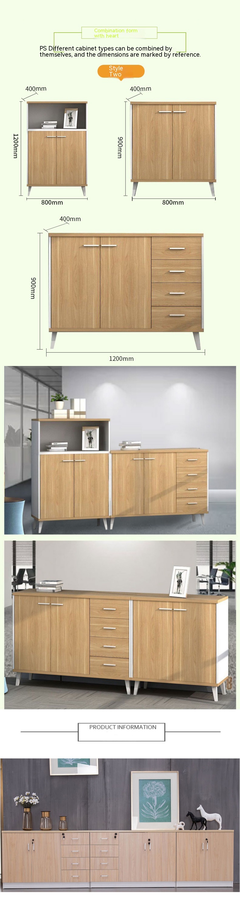 Mail packing N Office Partition Wooden File Cabinet with Lock and Drawer Storage