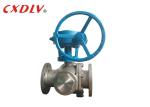 Stainless Steel 3 Way Ball Valve with T-Port and Gear Operation for Water Oil