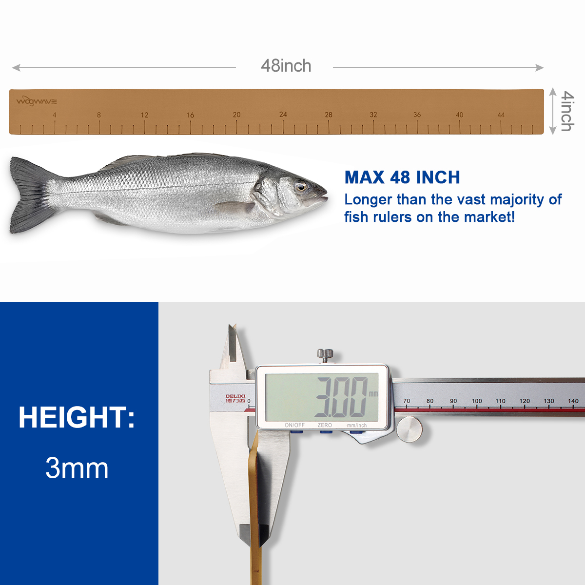 Customised EVA Measuring Mat with 3mm Thickness and Adhesive Foam Sticker 48inch*4inch