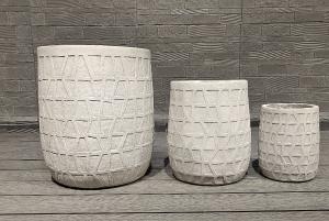 China Round Fiber Clay Planter for Indoor and Outdoor Use wholesale