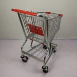 Small 60L Metal Shopping Trolley Grocery Store Shopping Cart With PU Wheels