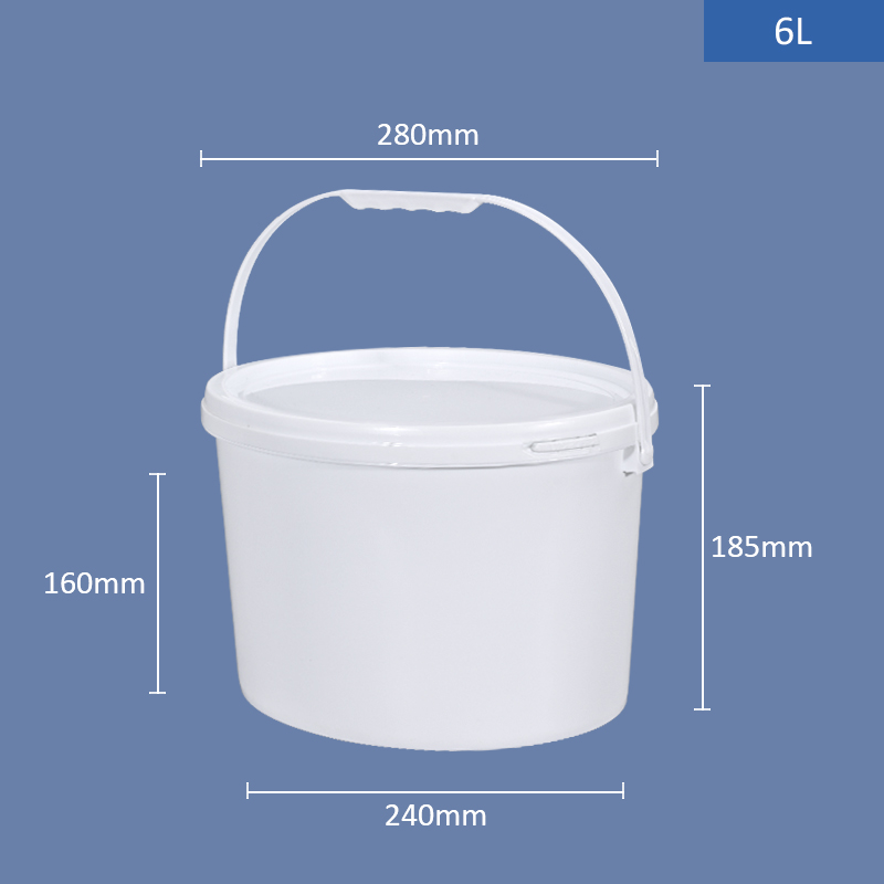 White Plastic Oval 5 Gallon Polypropylene Buckets Ice Cream Wine food Tub
