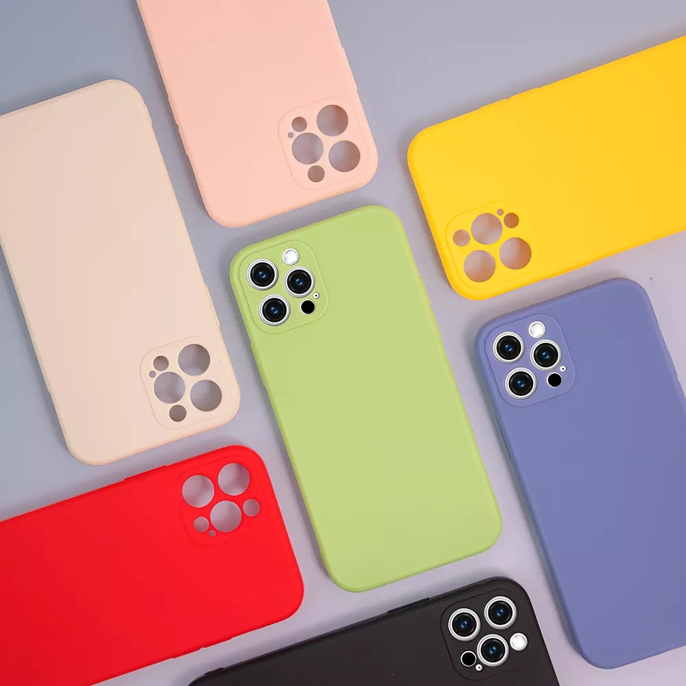 Mobile Phone Cases Frosted Rubber Shockproof Matte Soft Tpu Liquid Silicone Back Cover For Iphone 13 14 Pro Max