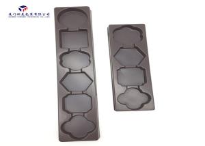 China Six Holes Plastic Retail Packaging Boxes Deep Brown Opaque PS Chocolate Tray wholesale