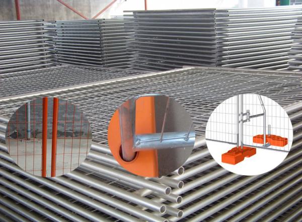 Temporary Portable Metal Fence Panels / Steel Plate Fence 2.2m Width 5mm