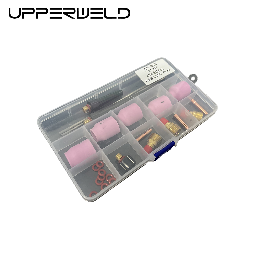 Pink UPPERWELD 27PCS TIG Welding Torch Accessories 53N Series Ceramic Nozzle TIG Spare Parts Include Gas Lens