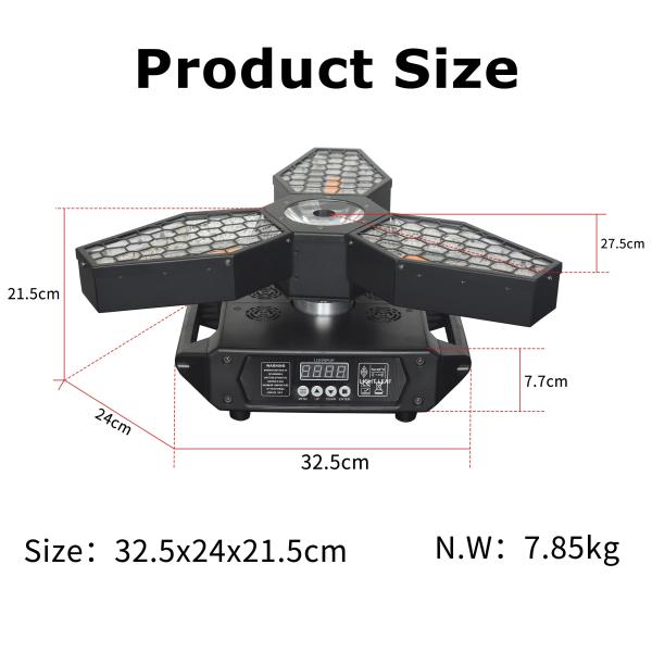 3* 60W RGB Infinitely Rotating Strobe Triangle Pixel Retro Effect Light