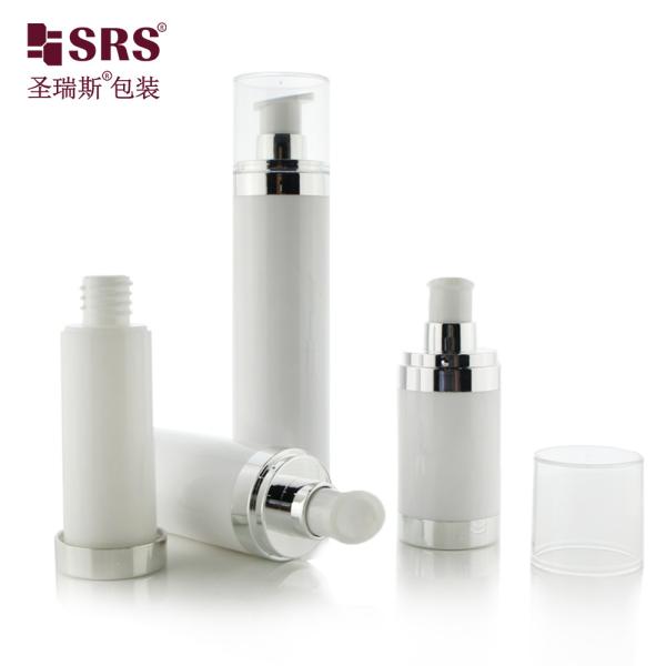 15ml 30ml 50ml Empty Cosmetic Packaging Facial Lotion Pump Replaceable White