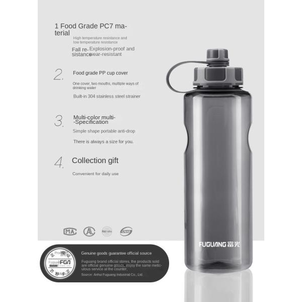 Humanized Design 1500ml Water Bottle Large Capacity Plastic Portable Space Oversized 1.5 Litre Water Bottle With Handle Multifunctional Use