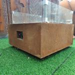 Square Garden Gas Fire Pits 800*800*400mm Rusty Corten Steel Bbq Grill ISO9001
