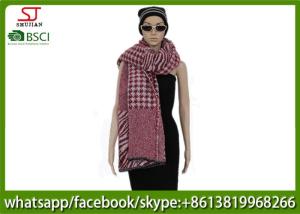China 420g 200*78cm 100%Acrylic Woven Houndstooth Jacquard Poncho factory keep warm fashion swallow grid scarf wholesale