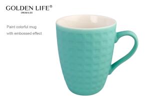 China 12 Colors Fine Bone 400ml Coffee Mugs Gifts 8.7x7.2x9.2cm wholesale