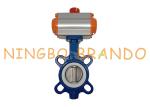 DN65 Pneumatic Butterfly Valve With AT063D Actuated Cast Iron Boby